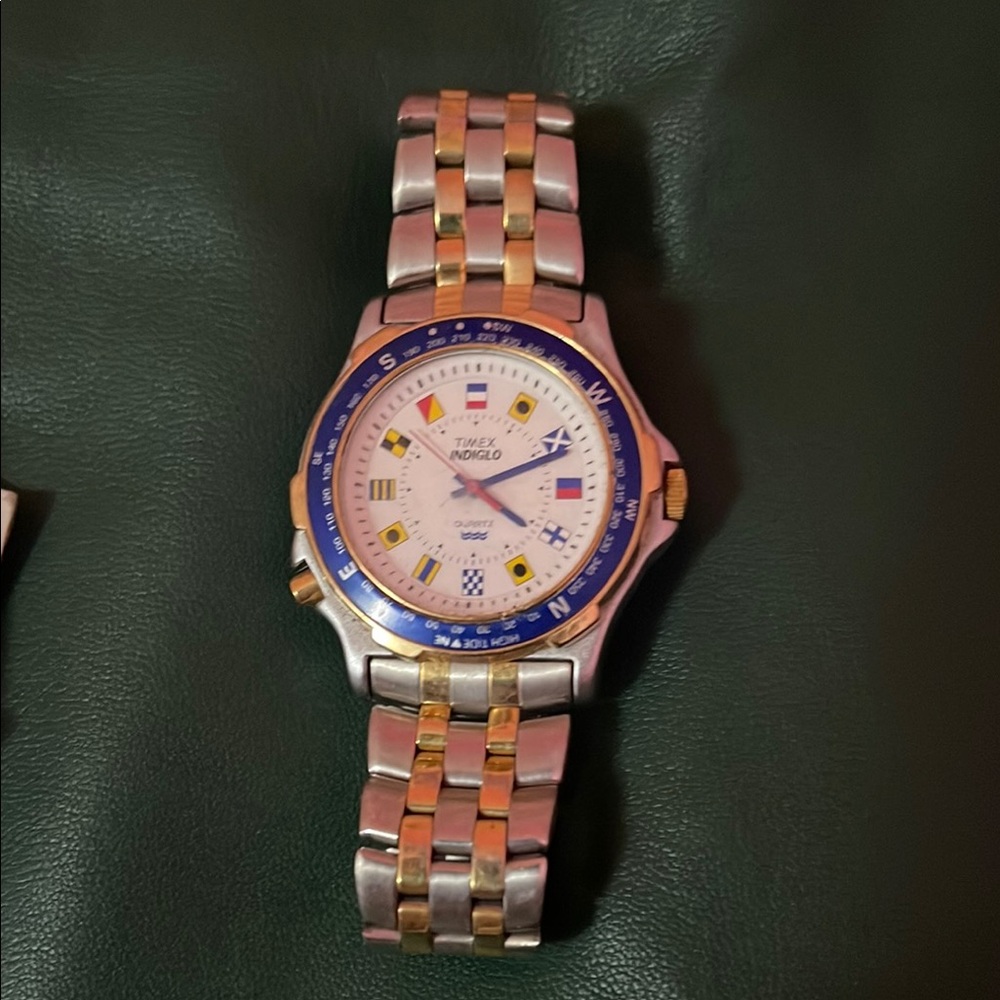 Timex Indiglo Silver and Gold Watch